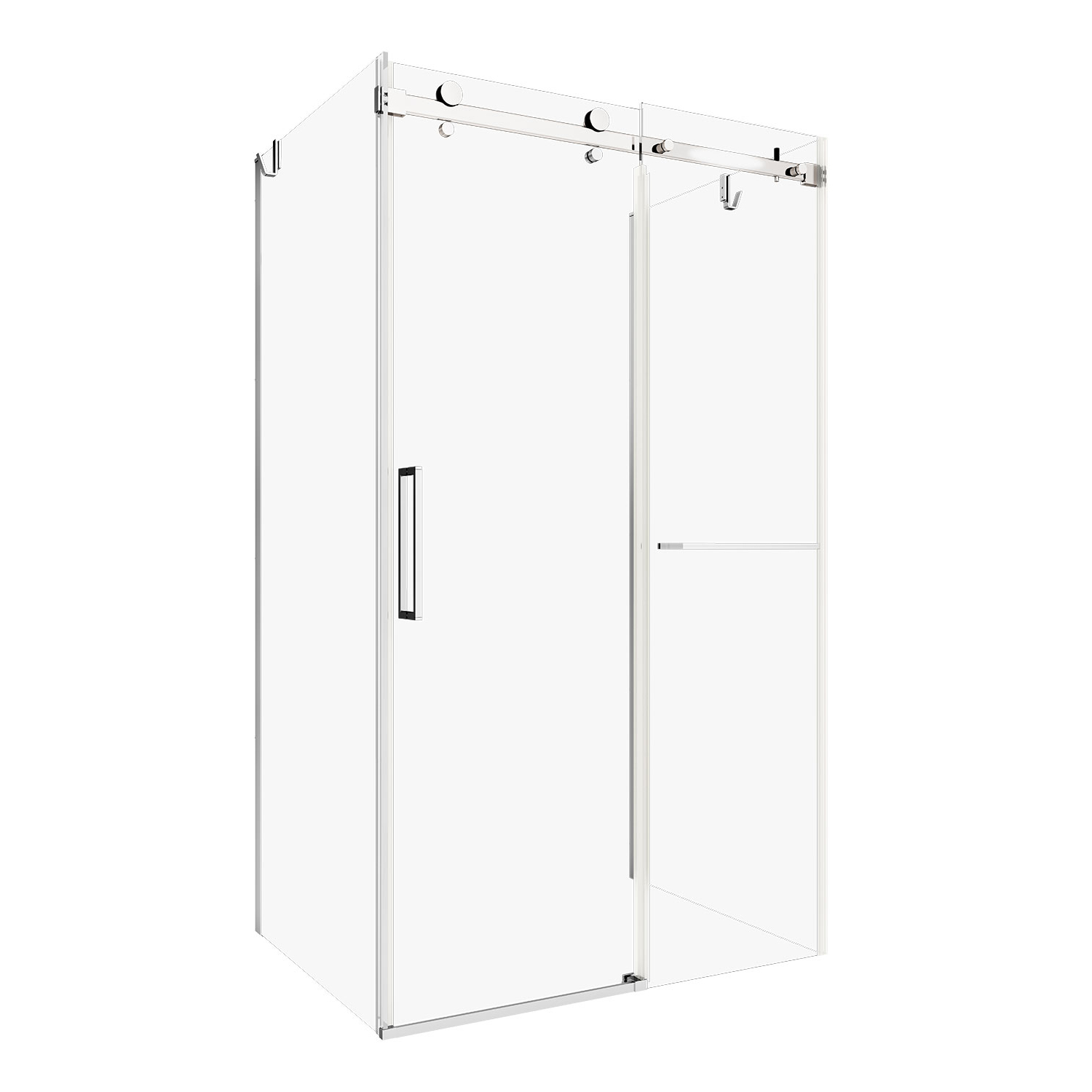 Shower door 60 x 32 on wall in chrome